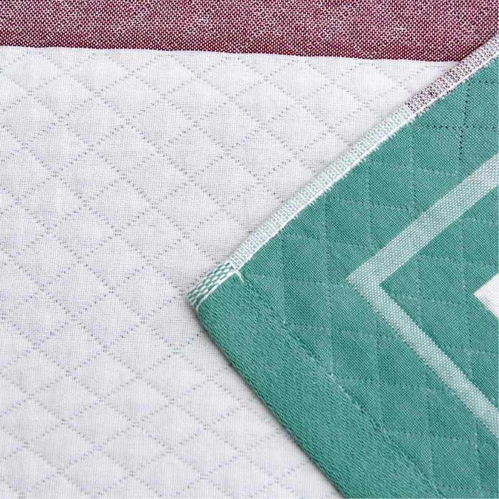 91家纺网 家纺一手货源 找家纺 朴尔 2023新款三层纱布定位枕巾 小星星-绿