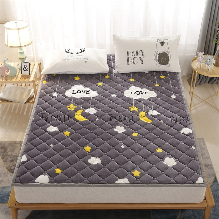 91家纺网 家纺一手货源 找家纺 东宇 2024年新款A类抗菌牛奶绒大床加厚床垫 晚安