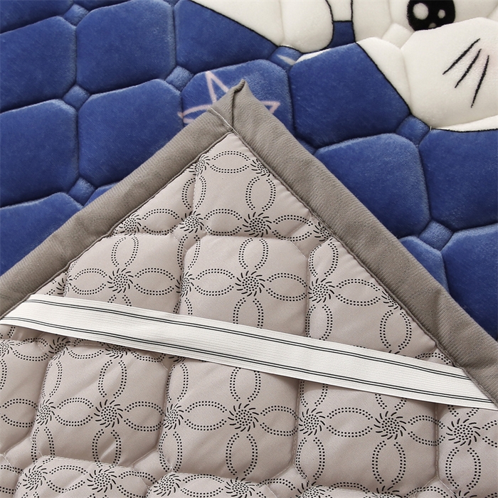 91家纺网 家纺一手货源 找家纺 东宇 2024年新款A类抗菌牛奶绒大床加厚床垫 彩虹兔