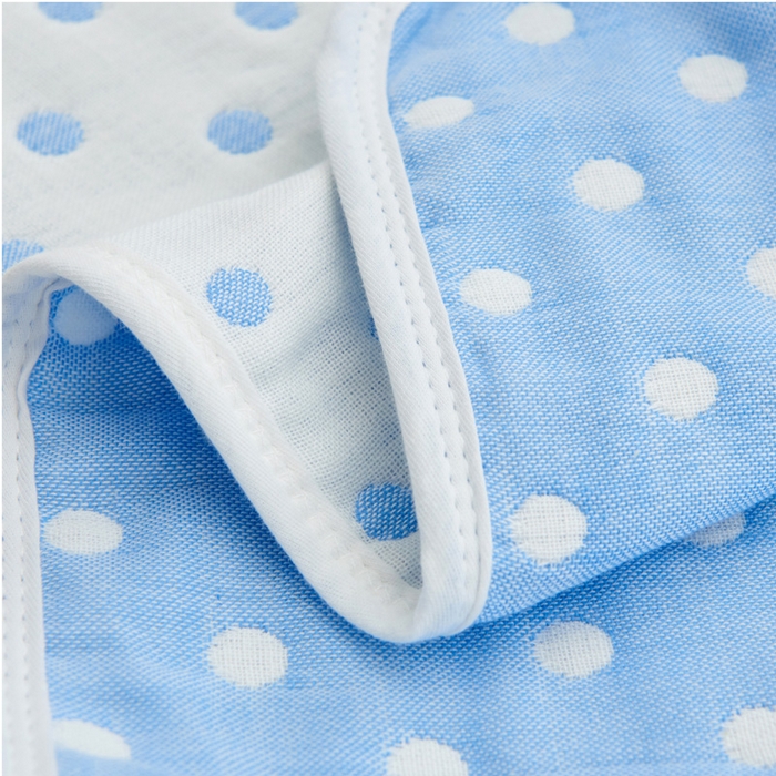 91家纺网 家纺一手货源 找家纺 朴尔 2023新款六层纱布全棉循环小花型枕巾 小波点兰