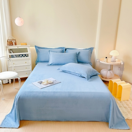 91家纺网 家纺一手货源 找家纺 （总）2023年新款多功能毛毯牛奶绒床单三件套