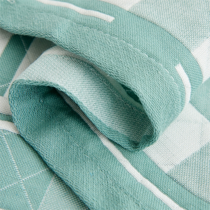 91家纺网 家纺一手货源 找家纺 朴尔 2023新款三层纱布定位枕巾 爱情方格-绿