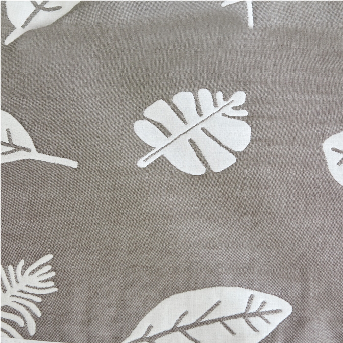 91家纺网 家纺一手货源 找家纺 朴尔 2023新款六层纱布全棉循环小花型枕巾 树叶灰