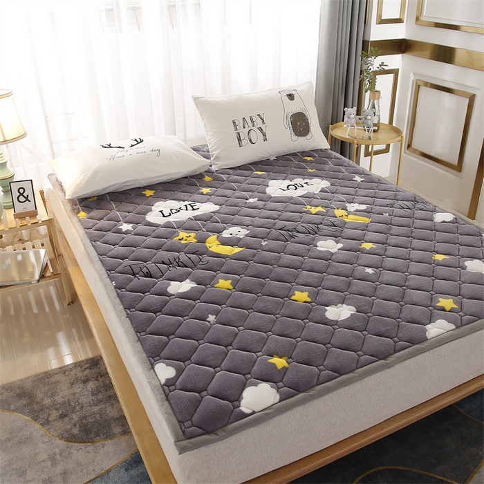 91家纺网 家纺一手货源 找家纺 东宇 2024年新款A类抗菌牛奶绒大床加厚床垫 晚安