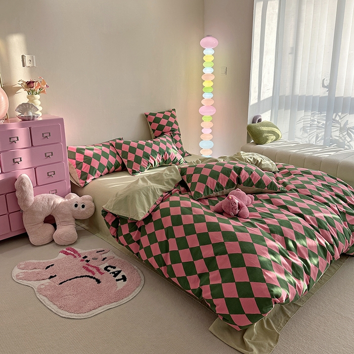 91家纺网 家纺一手货源 找家纺 千朵 2023新款全棉生态磨毛四件套 晴琳-红