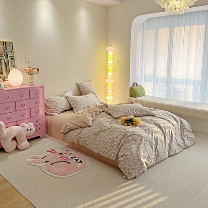 千朵 2023新款全棉生态磨毛四件套 言依