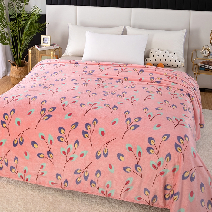 91家纺网 家纺一手货源 找家纺 侨鑫 2023新款云貂绒毛毯 孔雀羽