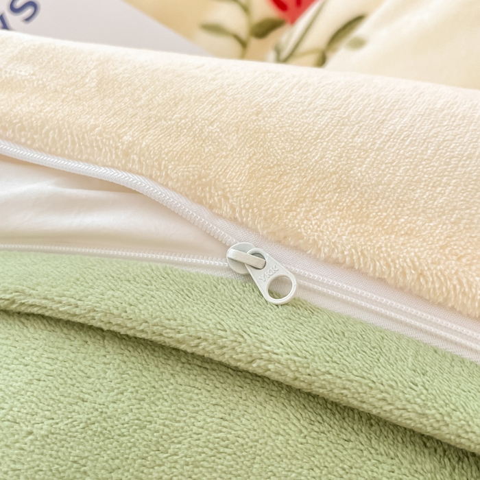 91家纺网 家纺一手货源 找家纺 呗旺鹿 2023新款加厚高克重印花牛奶绒四件套直播爆款 花开