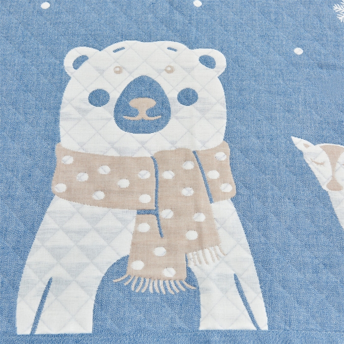 91家纺网 家纺一手货源 找家纺 朴尔 2023新款三层纱布定位枕巾 吉姆熊-兰