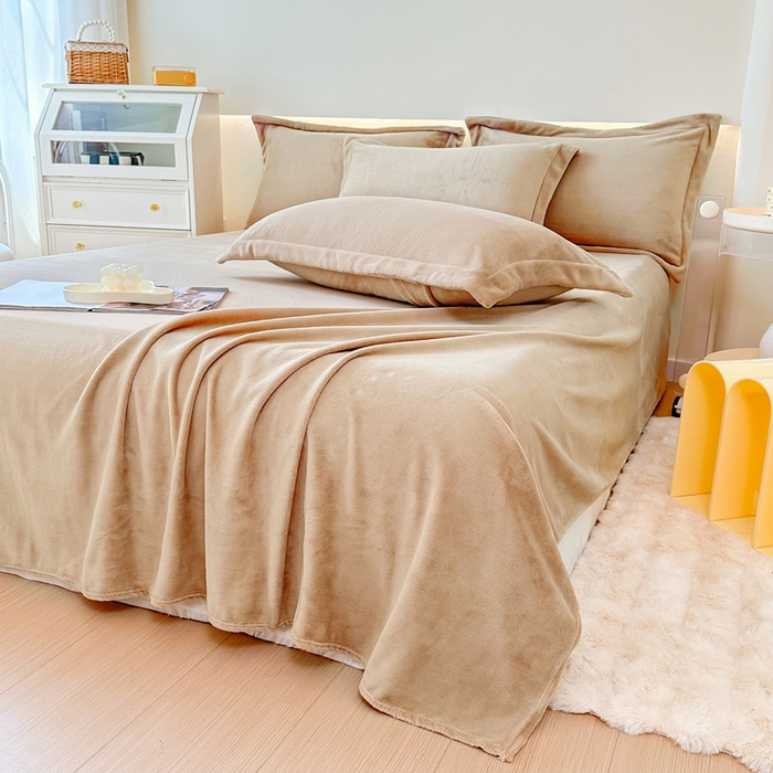 91家纺网 家纺一手货源 找家纺 （总）2023年新款多功能毛毯牛奶绒床单三件套