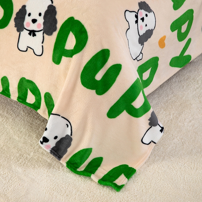 91家纺网 家纺一手货源 找家纺 侨鑫 2023新款云貂绒毛毯 字母狗