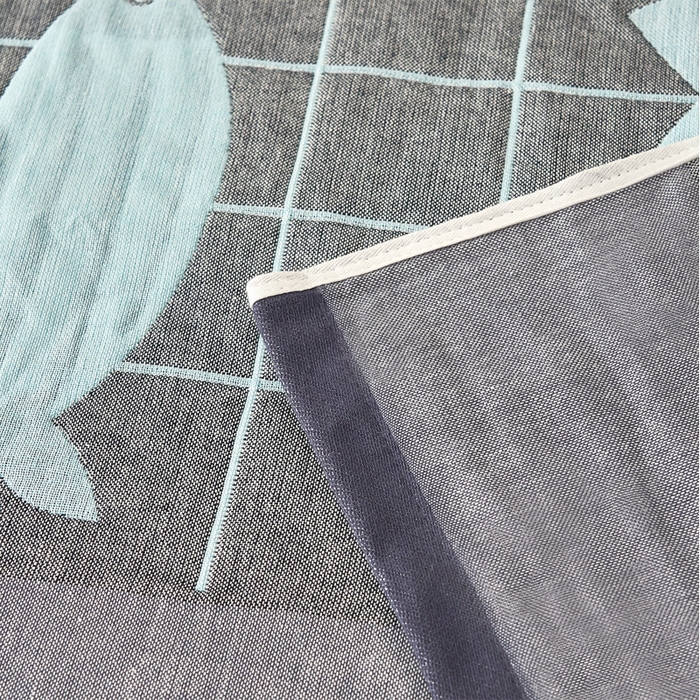 91家纺网 家纺一手货源 找家纺 朴尔 2023新款全棉四层纱布休闲枕巾 BBQ-蓝