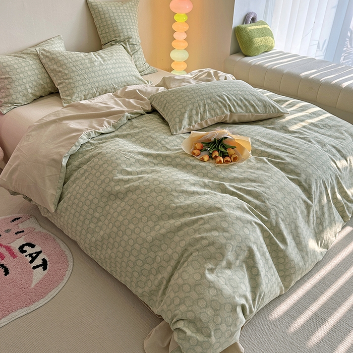 91家纺网 家纺一手货源 找家纺 千朵 2023新款全棉生态磨毛四件套 研悦