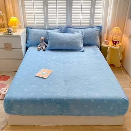 91家纺网 家纺一手货源 找家纺 （总）欧邦 新款印花牛奶绒单品床笠