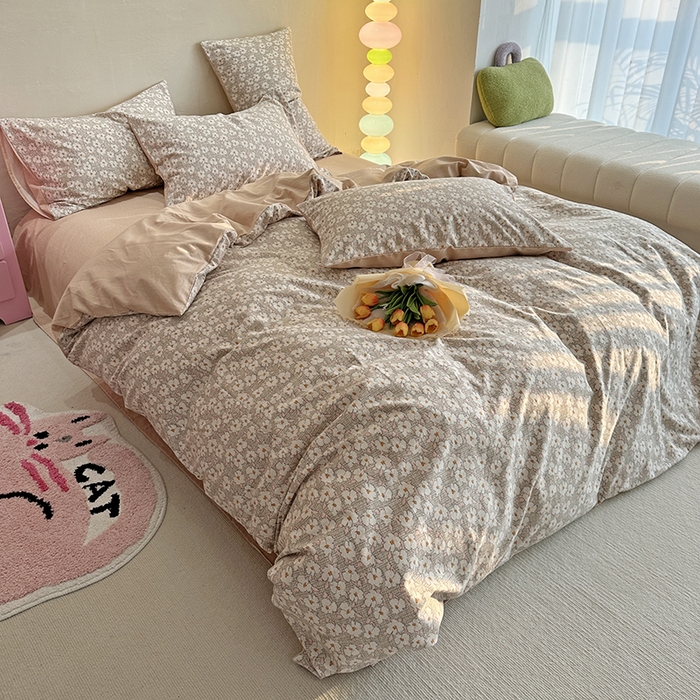 91家纺网 家纺一手货源 找家纺 千朵 2023新款全棉生态磨毛四件套 言依