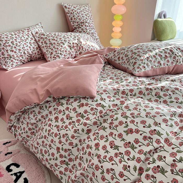 91家纺网 家纺一手货源 找家纺 千朵 2023新款全棉生态磨毛四件套 可晴