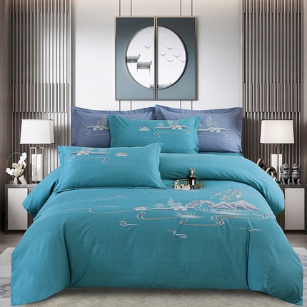 91家纺网 家纺一手货源 找家纺 （总）浩情 2026新款高端加厚120S高端磨毛刺绣系列四件套