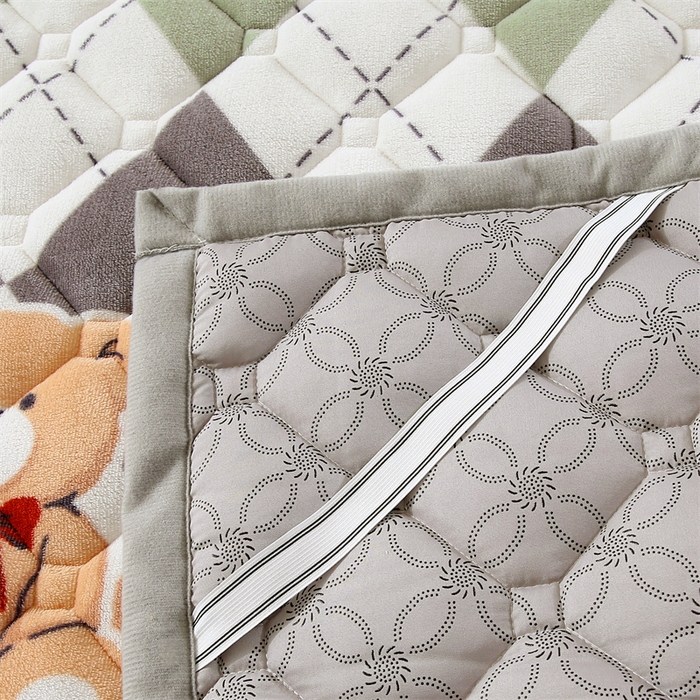 91家纺网 家纺一手货源 找家纺 东宇 2024年新款A类抗菌牛奶绒大床加厚床垫 格子熊