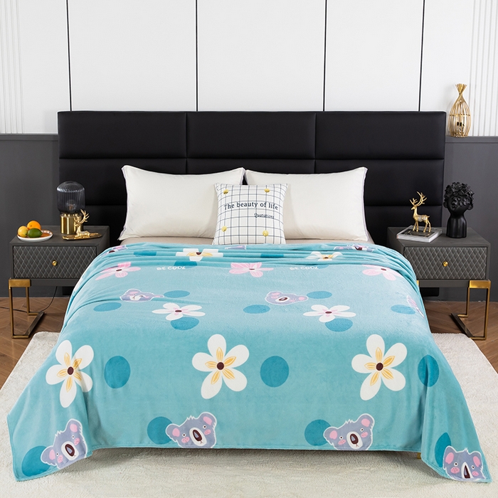 91家纺网 家纺一手货源 找家纺 侨鑫 2023新款云貂绒毛毯 花朵卡拉