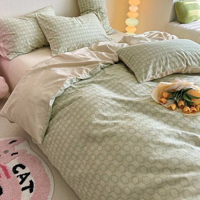 91家纺网 家纺一手货源 找家纺 千朵 2023新款全棉生态磨毛四件套 研悦