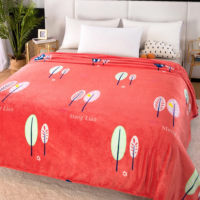 91家纺网 家纺一手货源 找家纺 侨鑫 2023新款云貂绒毛毯 彩虹树