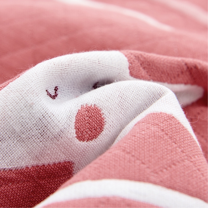 91家纺网 家纺一手货源 找家纺 朴尔 2023新款三层纱布定位枕巾 小星星-粉