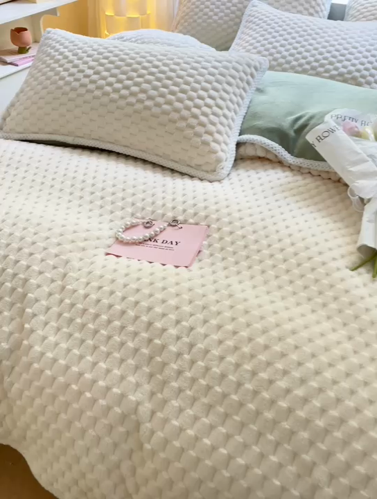 91家纺网 家纺一手货源 找家纺 （总）梦之岛 2023包边AB面牛奶绒印染提花金龟绒加厚保暖四件套