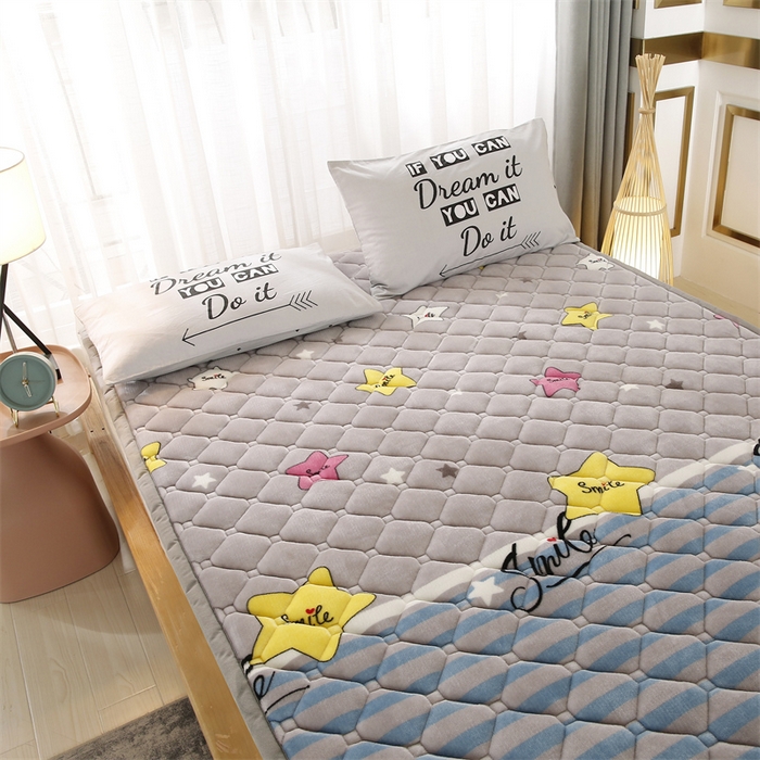 91家纺网 家纺一手货源 找家纺 东宇 2024年新款A类抗菌牛奶绒大床加厚床垫 星光