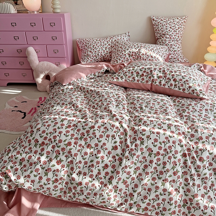 91家纺网 家纺一手货源 找家纺 千朵 2023新款全棉生态磨毛四件套 可晴