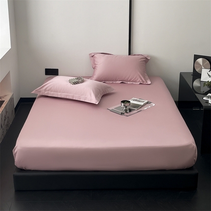 91家纺网 家纺一手货源 找家纺 三味舒屋 2024新款50S双股贡缎长绒棉纯色单品系列 玫瑰水粉