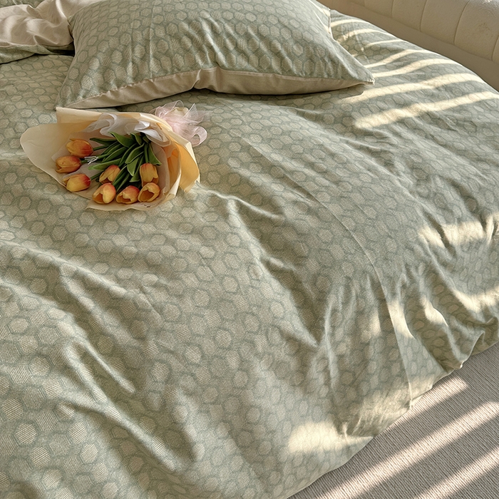 91家纺网 家纺一手货源 找家纺 千朵 2023新款全棉生态磨毛四件套 研悦