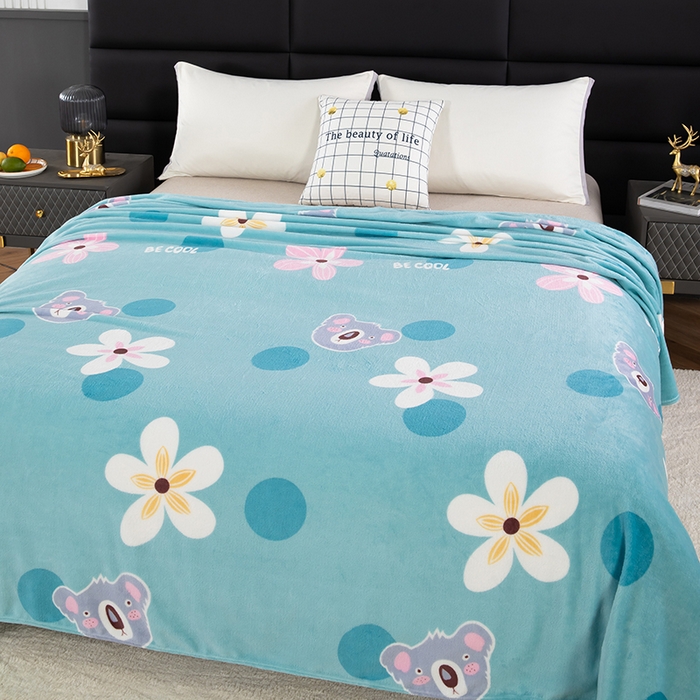 91家纺网 家纺一手货源 找家纺 侨鑫 2023新款云貂绒毛毯 花朵卡拉