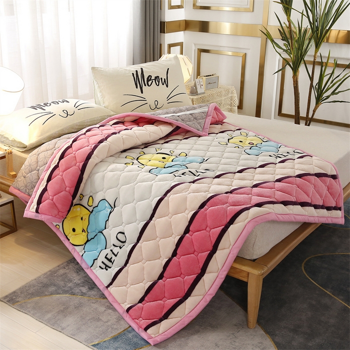 91家纺网 家纺一手货源 找家纺 东宇 2024年新款A类抗菌牛奶绒大床加厚床垫 暖阳