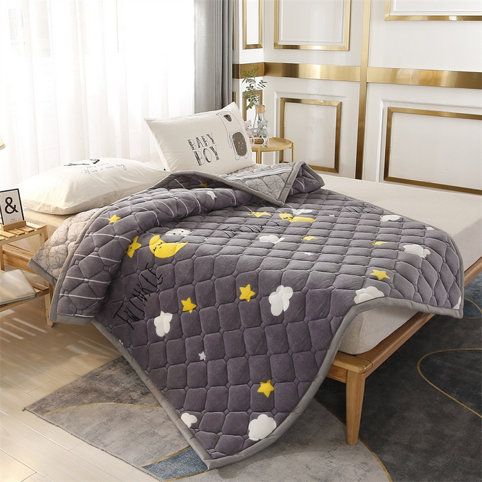 91家纺网 家纺一手货源 找家纺 东宇 2024年新款A类抗菌牛奶绒大床加厚床垫 晚安