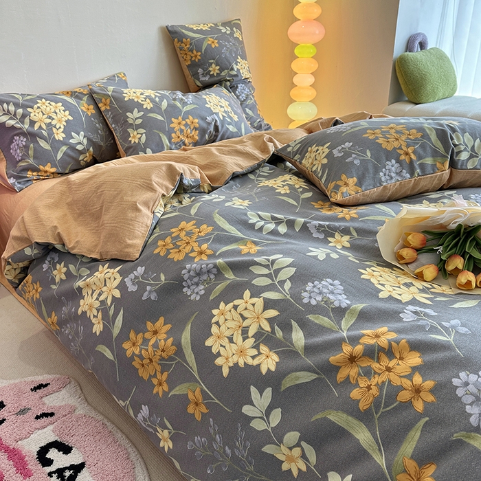 91家纺网 家纺一手货源 找家纺 千朵 2023新款全棉生态磨毛四件套 语初