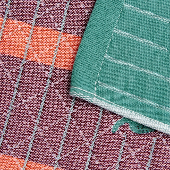 91家纺网 家纺一手货源 找家纺 朴尔 2023新款三层纱布定位枕巾 小野菊-绿