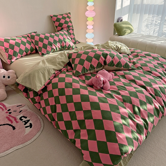 91家纺网 家纺一手货源 找家纺 千朵 2023新款全棉生态磨毛四件套 晴琳-红