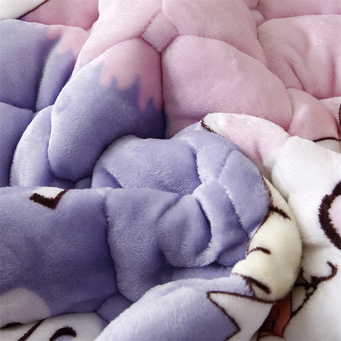 91家纺网 家纺一手货源 找家纺 东宇 2024年新款A类抗菌牛奶绒大床加厚床垫 晚安猪