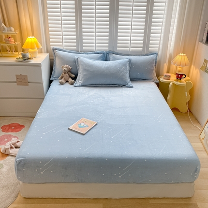 91家纺网 家纺一手货源 找家纺 （总）欧邦 新款印花牛奶绒单品床笠