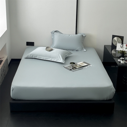 91家纺网 家纺一手货源 找家纺 三味舒屋 2024新款50S双股贡缎长绒棉纯色单品系列 天空灰