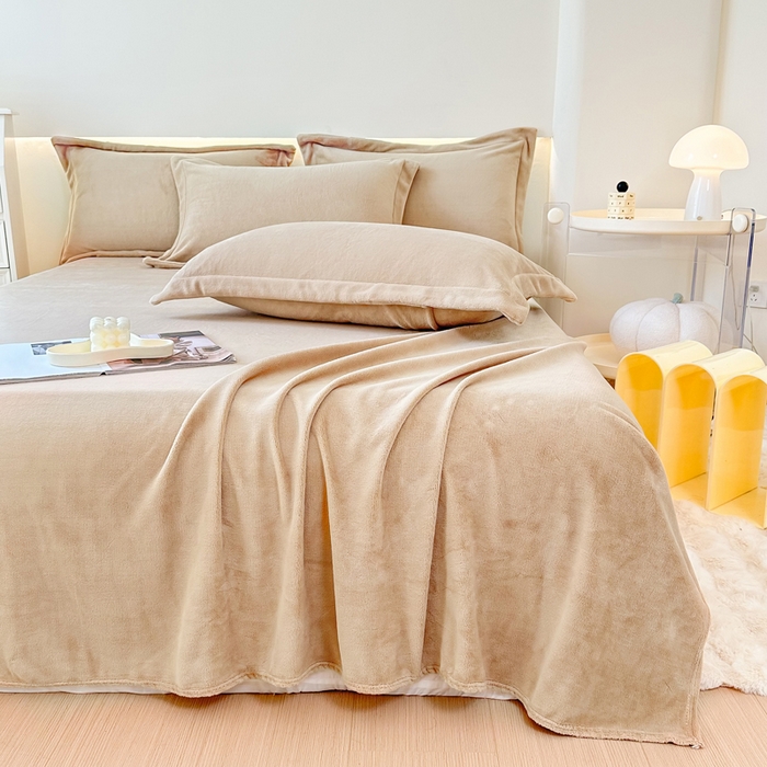 91家纺网 家纺一手货源 找家纺 （总）2023年新款多功能毛毯牛奶绒床单三件套