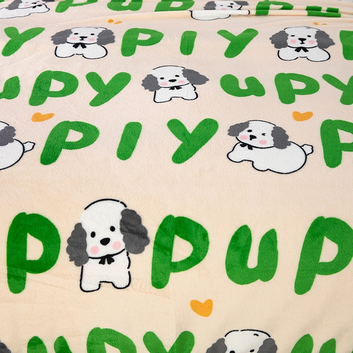 91家纺网 家纺一手货源 找家纺 侨鑫 2023新款云貂绒毛毯 字母狗