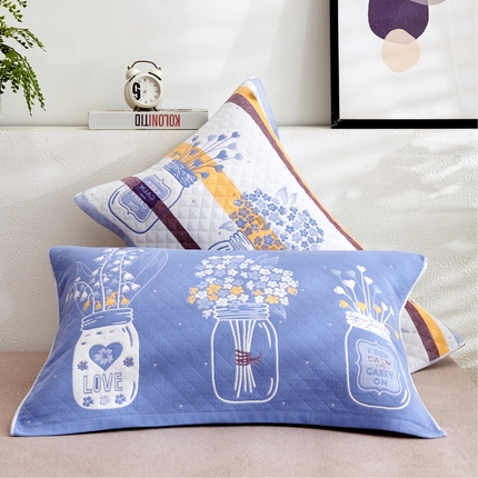 91家纺网 家纺一手货源 找家纺 朴尔 2023新款三层纱布定位枕巾 瓶中花-兰