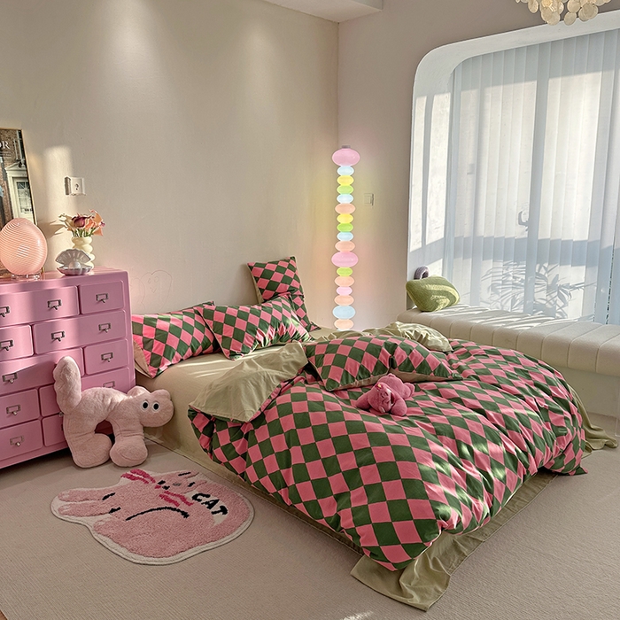 91家纺网 家纺一手货源 找家纺 千朵 2023新款全棉生态磨毛四件套 晴琳-红