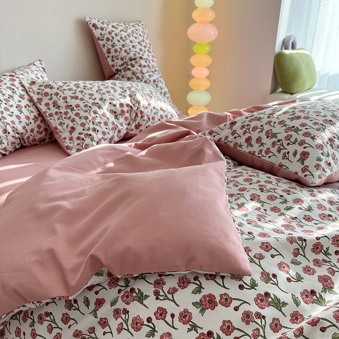 91家纺网 家纺一手货源 找家纺 千朵 2023新款全棉生态磨毛四件套 可晴