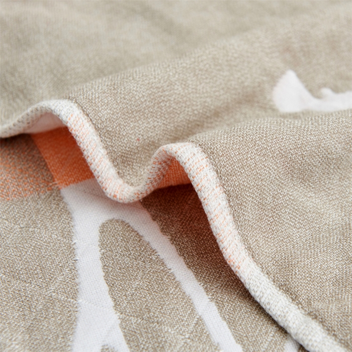 91家纺网 家纺一手货源 找家纺 朴尔 2023新款三层纱布定位枕巾 仙林小鹿-灰