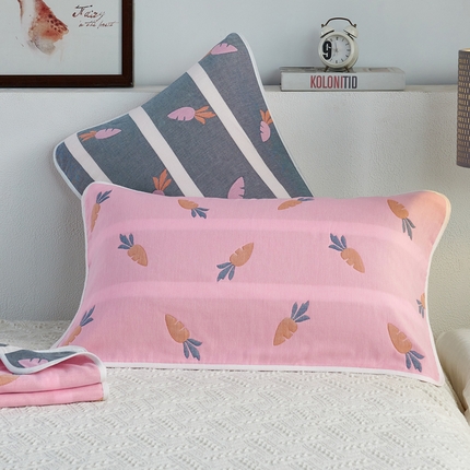 91家纺网 家纺一手货源 找家纺 （总）朴尔 2023新款六层纱布全棉循环小花型枕巾