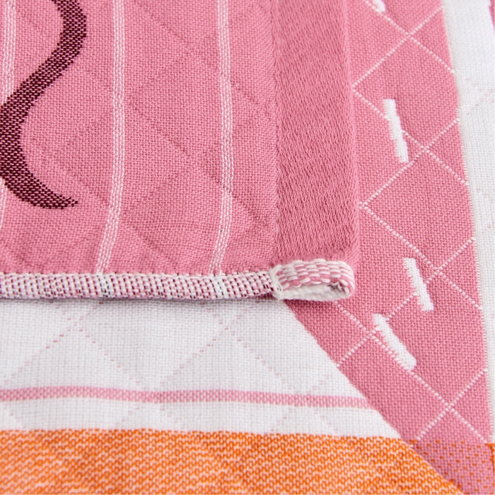 91家纺网 家纺一手货源 找家纺 朴尔 2023新款三层纱布定位枕巾 航行-粉