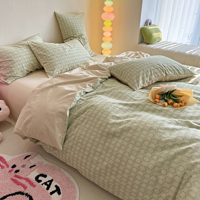 91家纺网 家纺一手货源 找家纺 千朵 2023新款全棉生态磨毛四件套 研悦