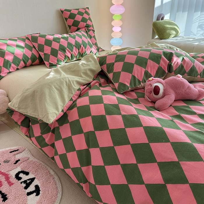 91家纺网 家纺一手货源 找家纺 千朵 2023新款全棉生态磨毛四件套 晴琳-红